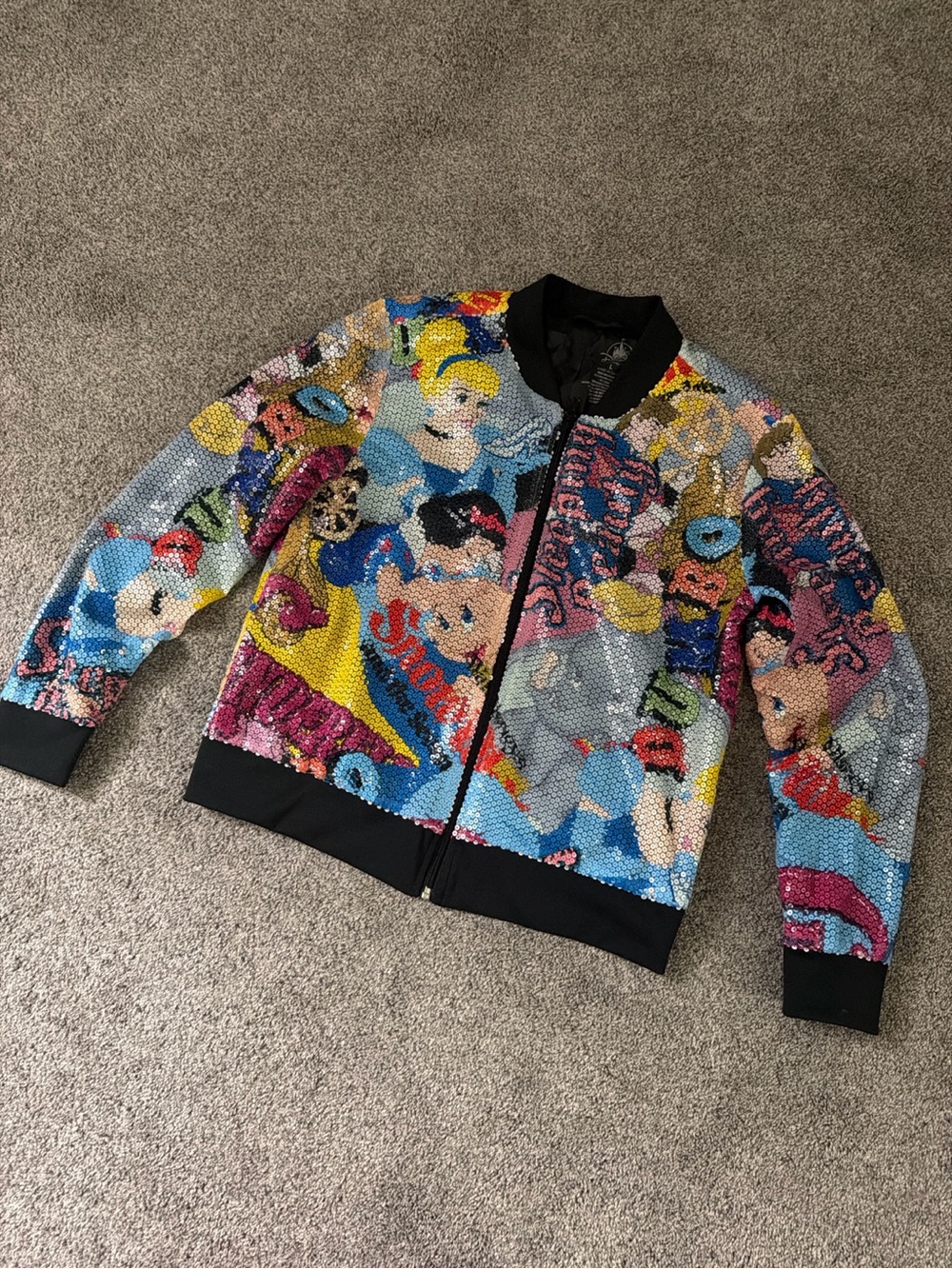 Disney Parks Classics Sequin Bomber Jacket Size L Rare